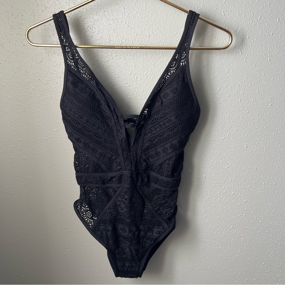 BECCA by Rebecca Virtue Color Play Plunge Neck One Piece Swimsuit - Picture 3 of 6